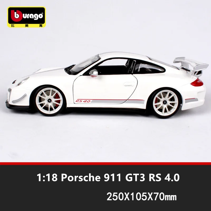 Bburago 1:18 Porsche 911 GT3 RS Сплав Ретро модель автомобиля классическая модель автомобиля украшение автомобиля коллекция подарок