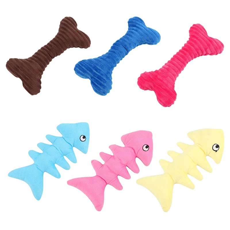 Soft Pet Dog Toys Bone Shape Puppy Cat Chew Squeaker Squeaky Toy Bite