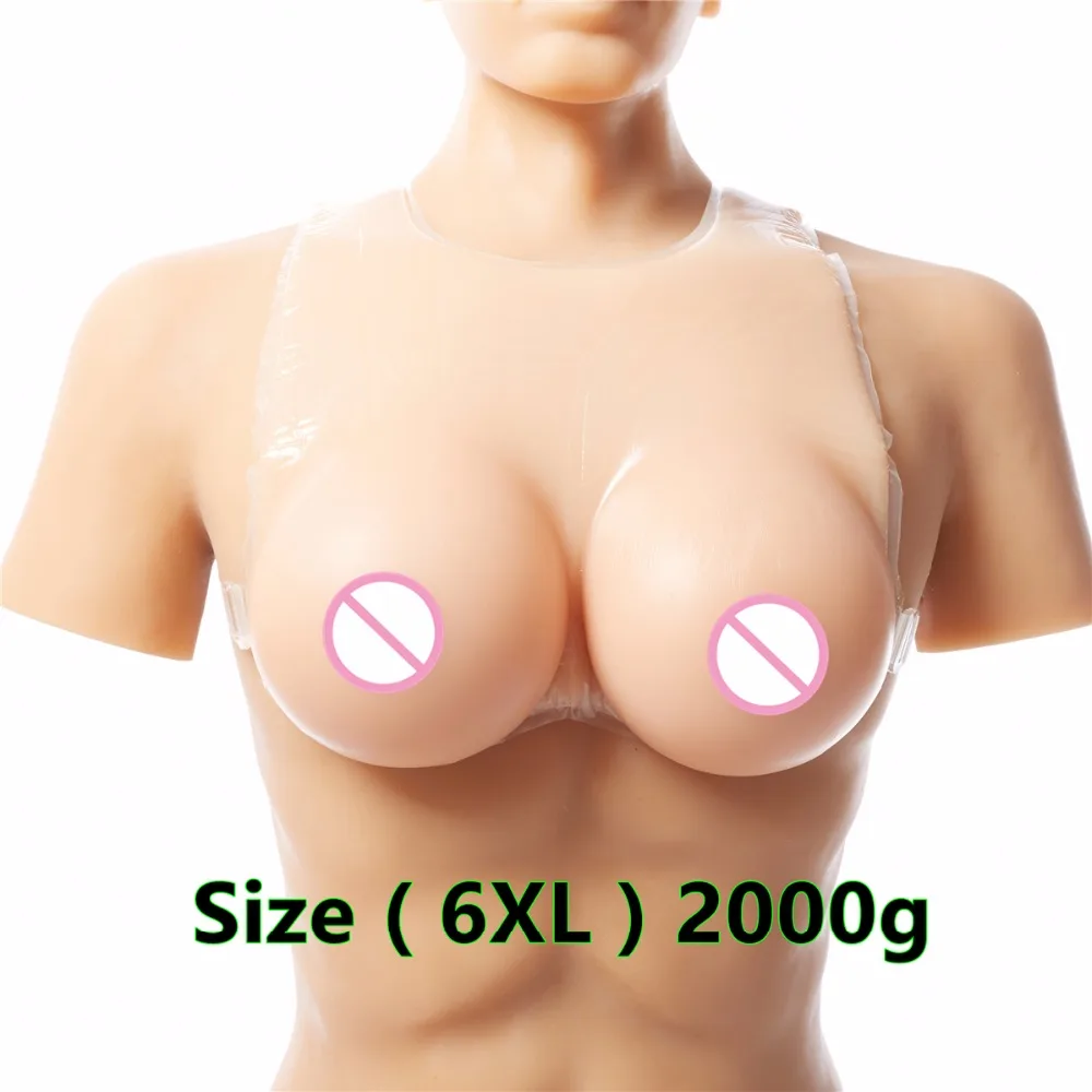 

2000g FF Cup Large Boob Suntan Color Strap-on Breast Form Silicone Breast Forms Crossdressing Men Drag Queen