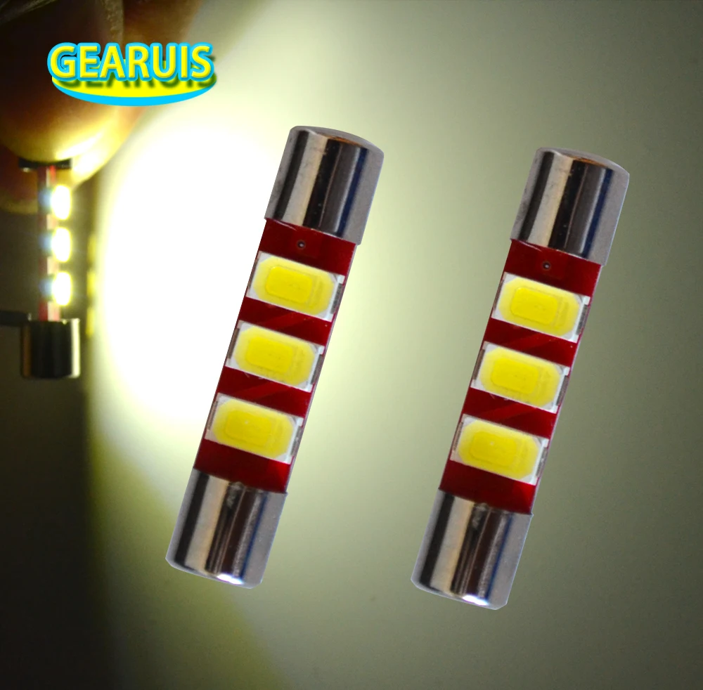 

4pcs AC 12V Flat Festoon Dome light 3 SMD 5630 5730 C5W 28mm 31mm 36mm 39mm 41mm 3SMD Reading License plate light led bulb 12V