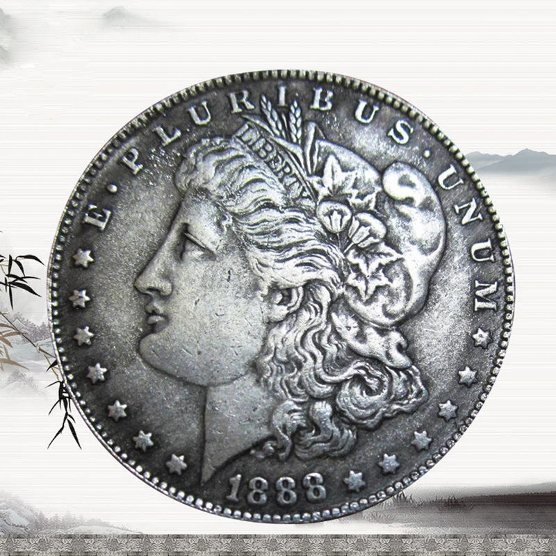 

American Moore Coin Family Decoration USA United States Morgan Dollar $1 1888 Silver on-currency Coin Collection Antique Dollar