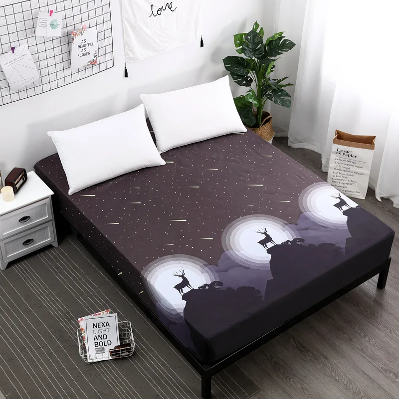 

bed sheet New Coming Fitted Sheet Mattress Cover with All-around Elastic Rubber Band Printed Bed Sheet Hot Selling Bed Linens