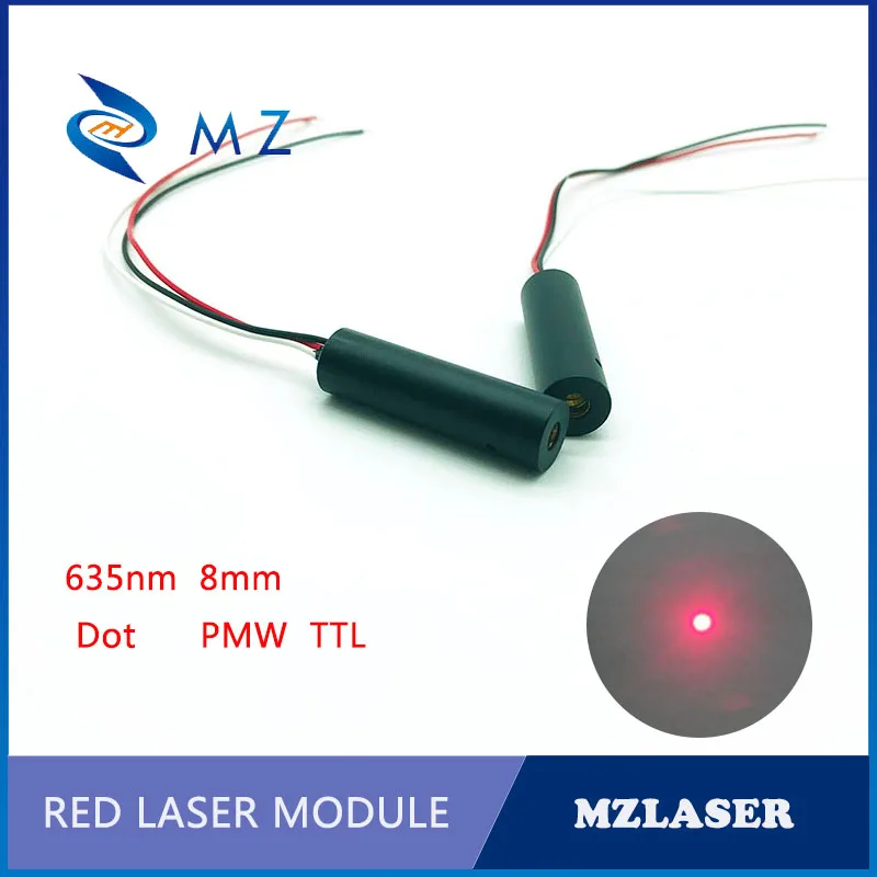 

PMW control Red dot laser 8MM 635NM 15MW/20MW/25MW industrial grade APC drive laser module
