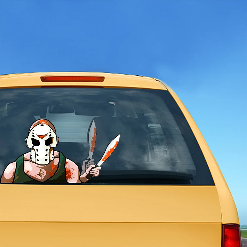 

Mask Killer With Knife Removable Waving Wiper PVC Rear Window Wiper Stickers And Decals Rear Windshield Car Styling Accessories