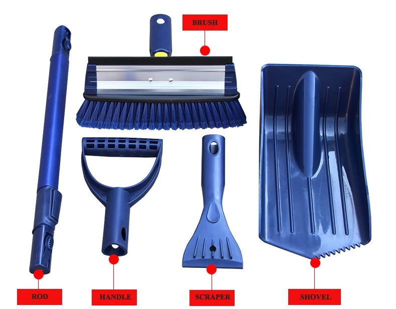 Скребок для льда, набор инструментов, многофункциональная автомобильная зимняя лопата для снега, кисть от снега для машины, зимние аксессуары для автомобиля