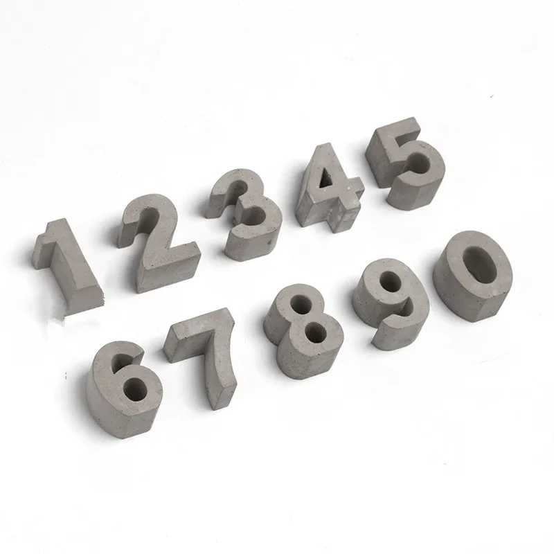 3D Digital Cement silicone Mold Birthday Number Cake Mold Stereo Concrete Number Molds for Home Wall Decoration