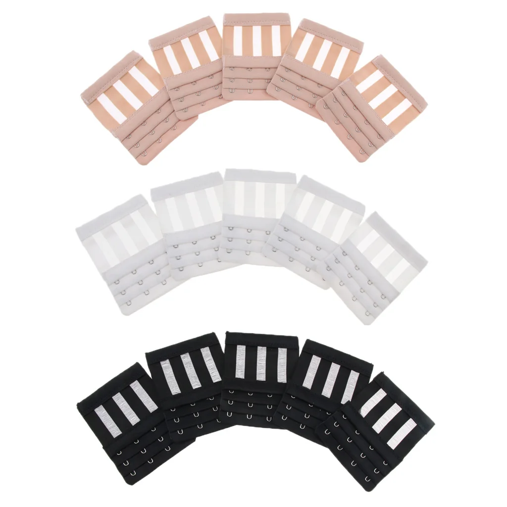

5 PCS Bra Extender 4 Hooks 3 Rows Women Intimates Strap Bra Extension Replacement Elastic Extenders Bra Accessories for Women