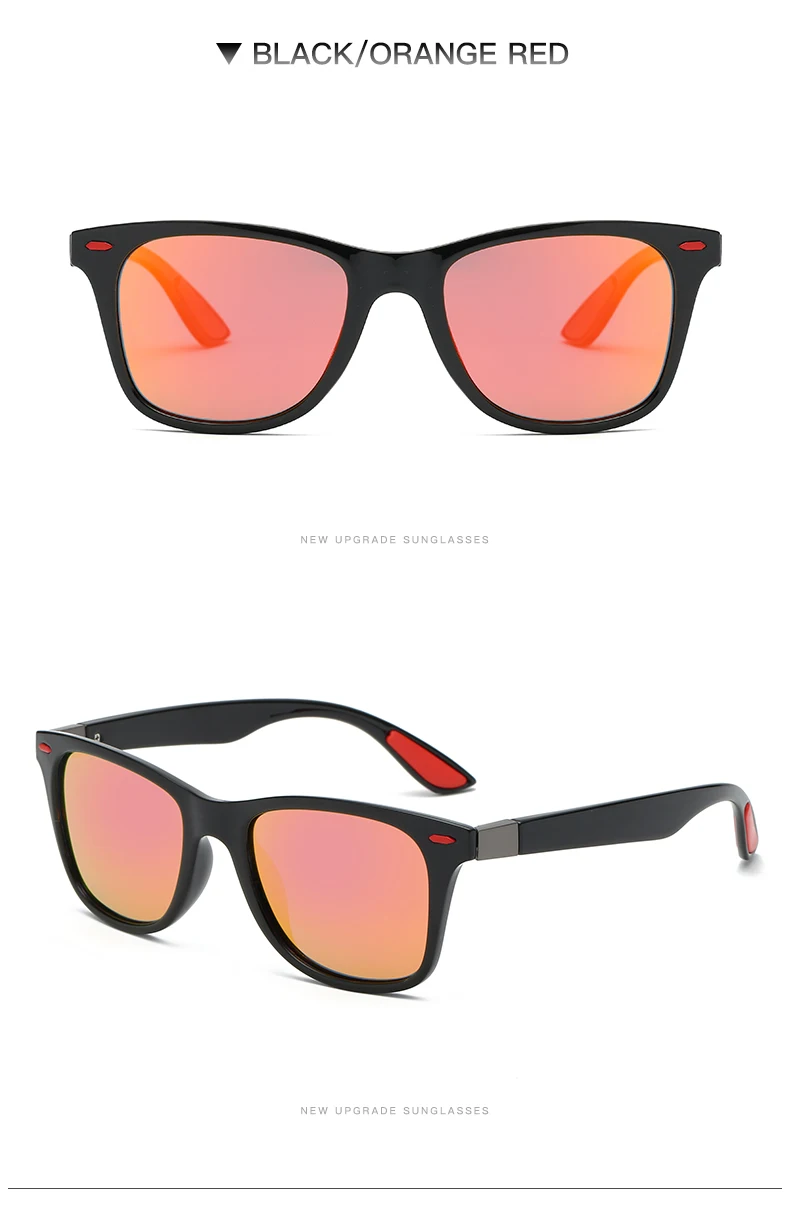 LEIDISEN, дизайн, ультралегкие, TR90, поляризационные солнцезащитные очки для мужчин и женщин, для вождения, квадратный стиль, солнцезащитные очки, мужские очки, UV400 - Цвет линз: RED
