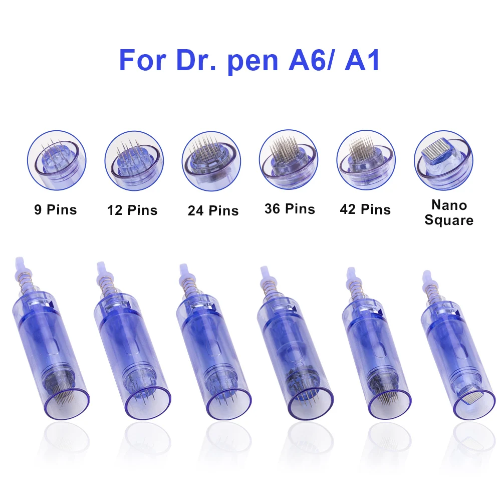 Иглы картридж для Dr pen A1 A6 Nano/9 pin/12 pin/36 pin/42 pin микро Сменные иглы головка Derma наконечник замена Needling