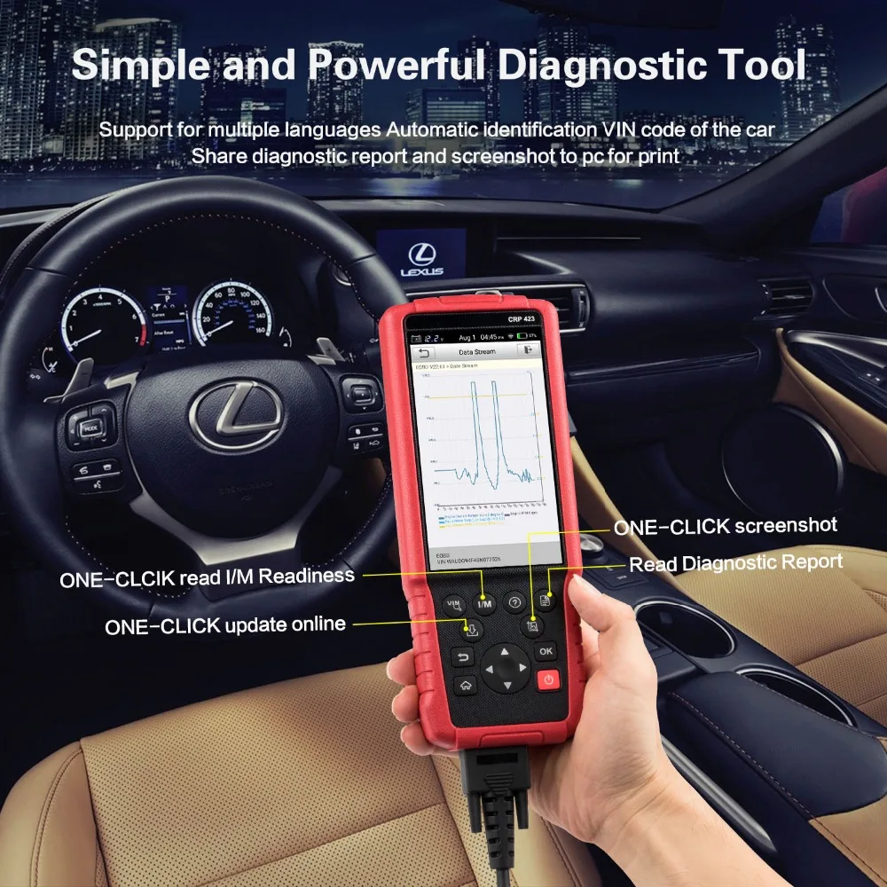 Диагностический сканер LAUNCH X431 CRP423 obd2 автомобильный диагностический инструмент