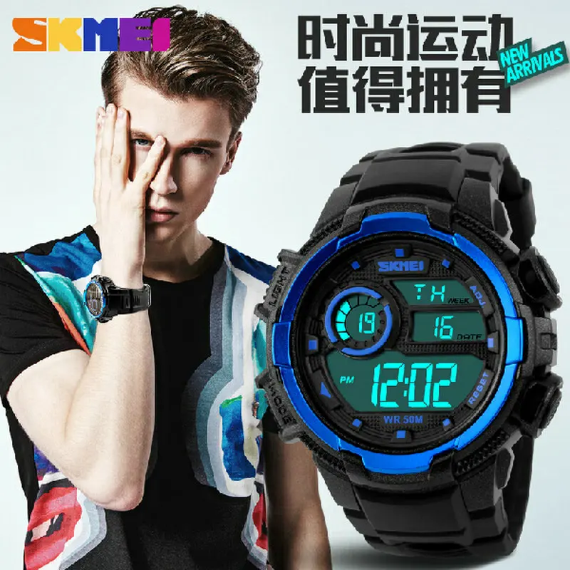 Digital alarm clock night light skmei couples women s sport watch he female waterproof LED valentine