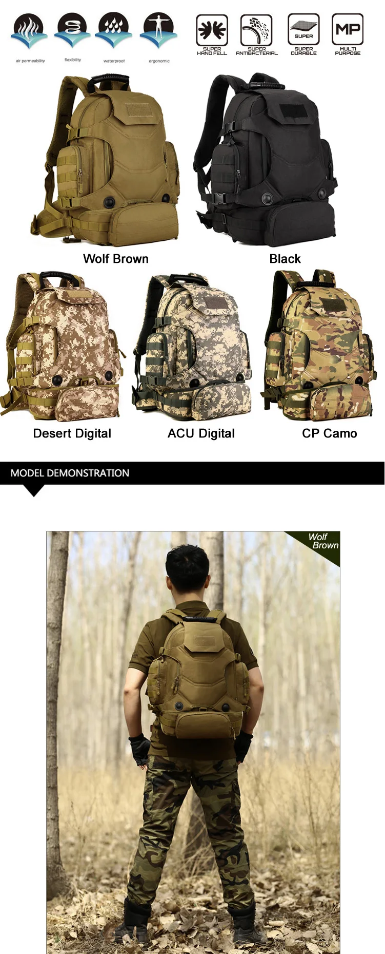 Протектор Плюс S427 школьный большой рюкзак 40л походный Тактический Снаряжение Многофункциональный рюкзак со съемной поясной сумкой