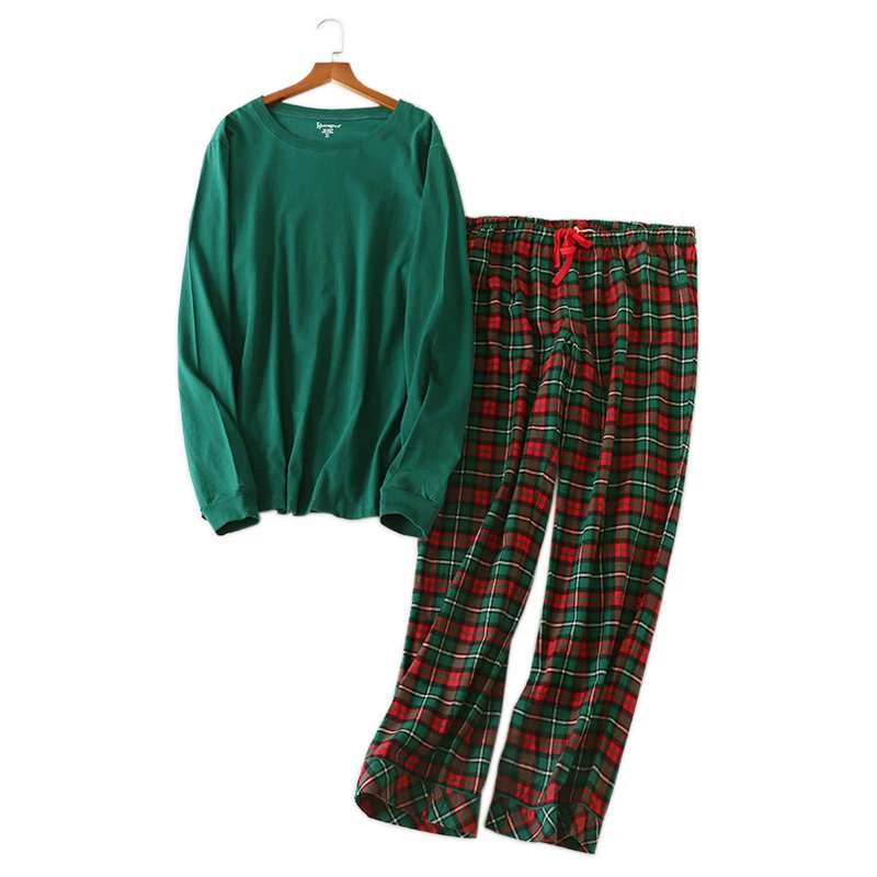 Горячая Распродажа, рождественские женские пижамы, плюс размер, зимние вязанные хлопковые Пижамные комплекты, женские свежие зеленые повседневные пижамы с длинным рукавом для женщин