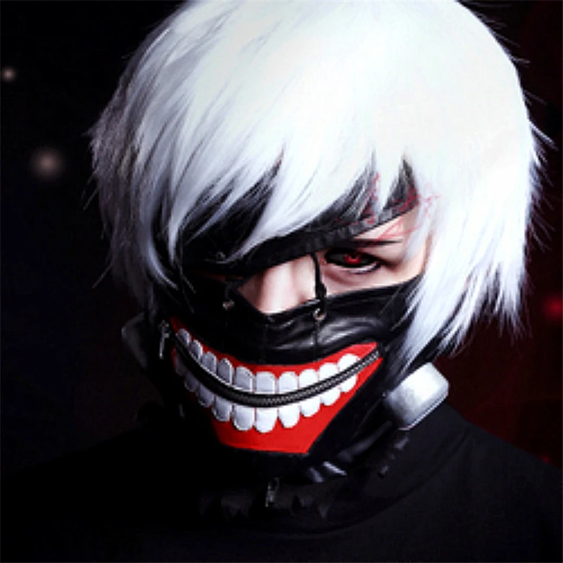 Классические аниме Токийский вурдалак Kaneki Ken, реквизит для косплея, резиновая маска, парик для детей, взрослых, аксессуары для косплея, вечерние, Праздничная коллекция