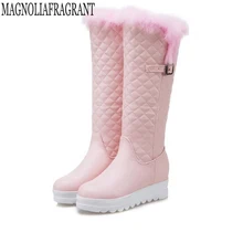 Большие размеры, женские ботинки, новые женские ботинки, зимняя обувь, толстая плюшевая нескользящая Водонепроницаемая зимняя обувь для женщин, botas mujer, k544