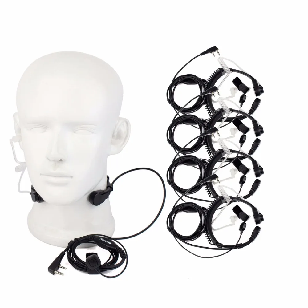 

5pcs 2 Pin Throat Walkie Talkie Accessories Headset For Baofeng UV5R Retevis H777 RT5R For Kenwood For TYT Two Way Radio C9026A