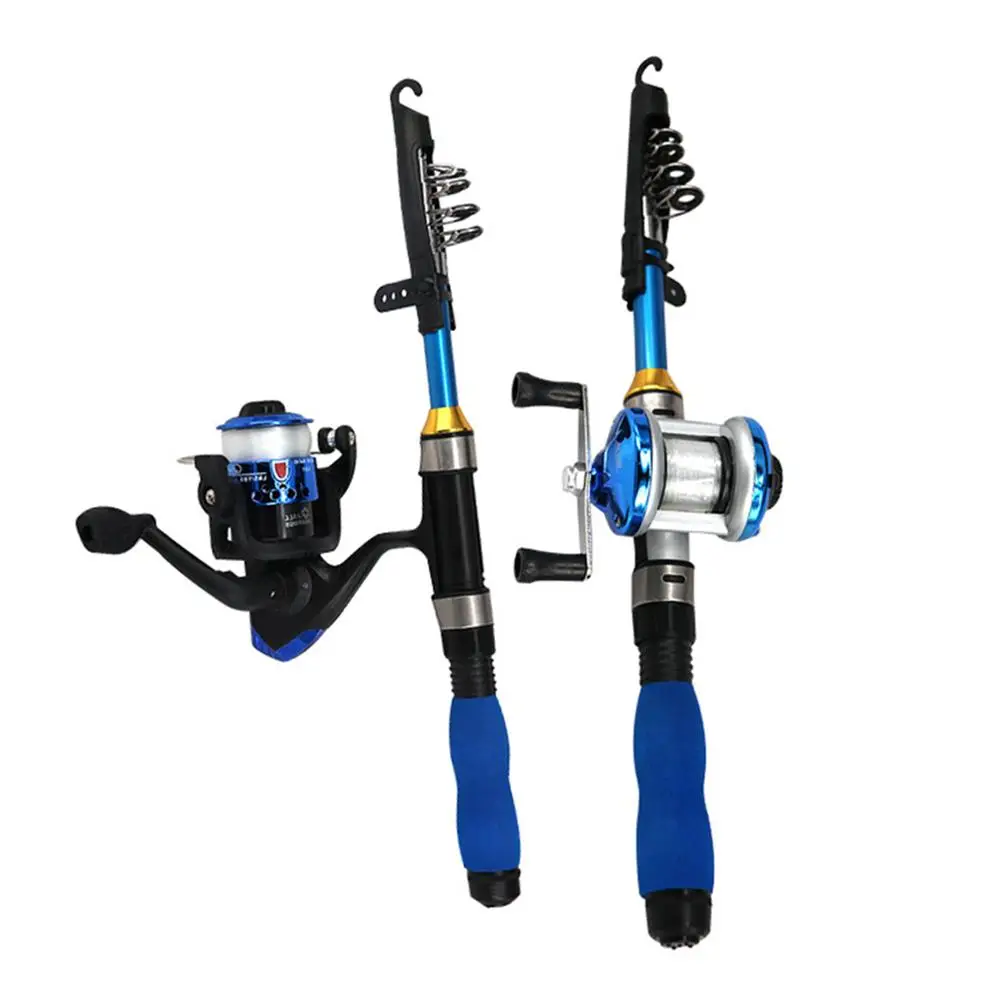 

Fishing Rod Reel Combo Full Kit 1.3m Telescopic Fishing Rod Spinning Reel Set With Hooks Lures Barrel Swivels Storage Bag Kids