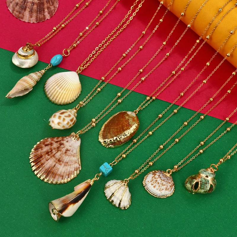 

Hesiod Multilayer Shell Pendant Necklace Natural Shell Gold Cowrie Women Best Friend Cowry Seashell Necklace Bohemia Jewelry