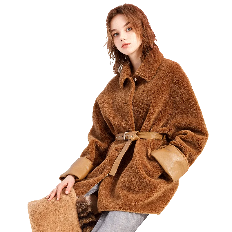 

Real Fur Coat Winter Jacket Women Clothes 2019 Wool Jacket Korean Elegant Slim Fit Sheep Shearling Fur Coats Abrigos Mujer ZT552