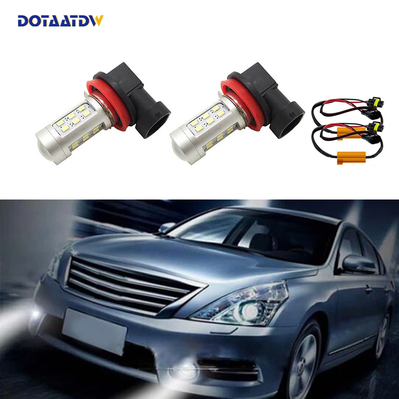 

DOTAATDW 2x H8 H11 LED canbus 2835 Bulbs Reflector Mirror Design For Fog Lights No Error For Skoda Octavia 2010-2014