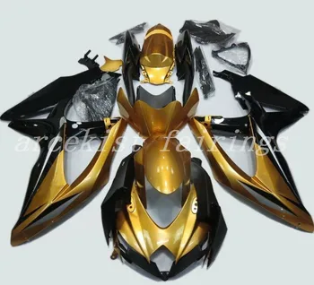 

good quality New ABS Mold Fairings Kits Fit For Suzuki GSX-R600 GSX-R750 K8 2008-2010 08 09 10 Fairing bodywork black gold gray