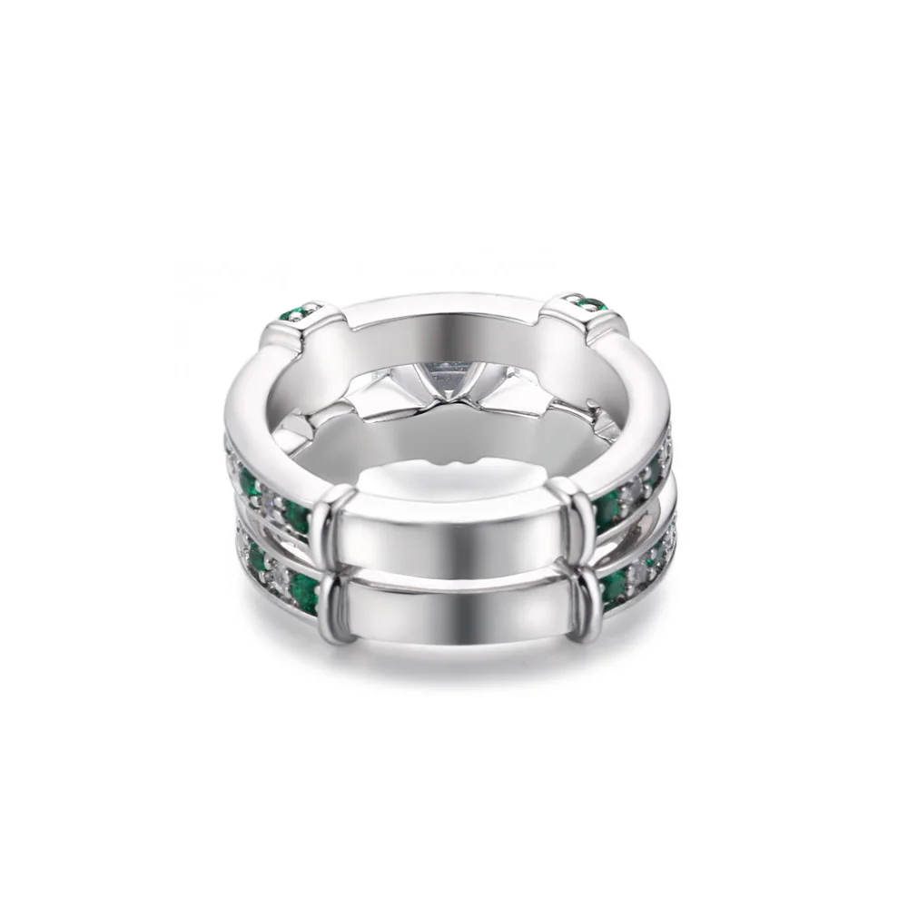 Double Fair White Gold Gold Ring Sets For Women Anniversary High Quality Clear Crystal Rings Jewelry DFYG013