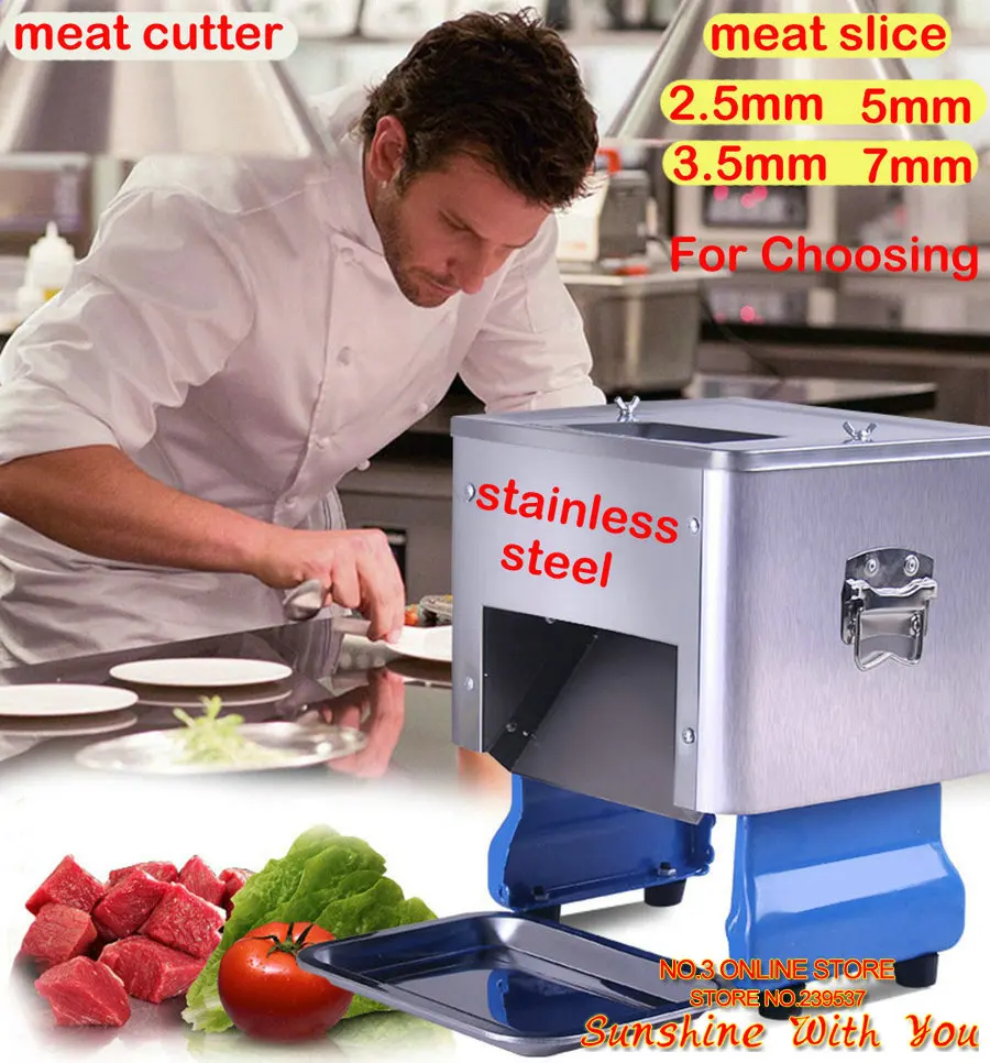 High quality stainless steel blade 220v electric meat cutting machine