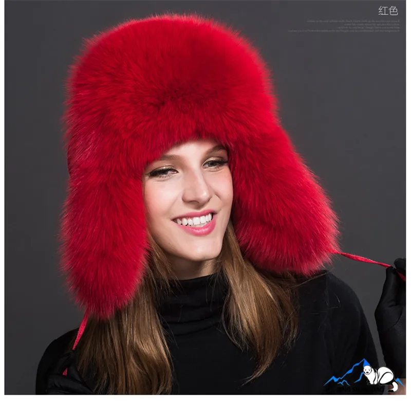 Специальная Высококачественная меховая шапка из меха енота MS lei feng, соломенная шляпа, зимняя кожа, Осень-зима, белая шапка, купол - Цвет: red