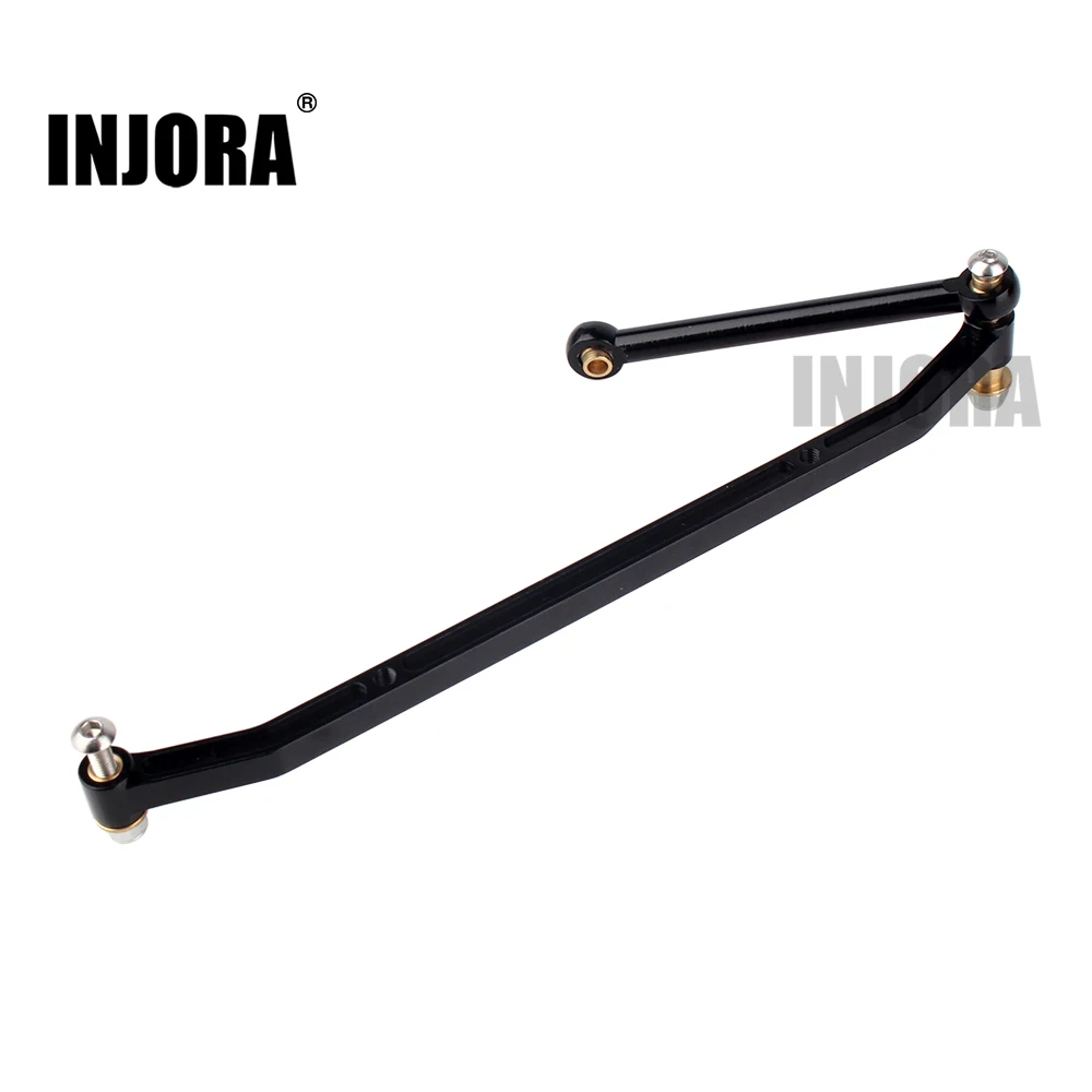 INJORA Black/Silver Aluminum Steering Linkage Link Arm for 1/10 RC Rock