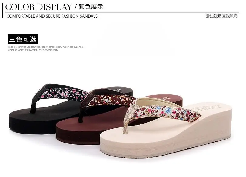 new platform Wedge Women Slippers Summer Beach Casual Beach Women Slipper Flip Flops Sandals Summer Shoes zapatos mujer c601