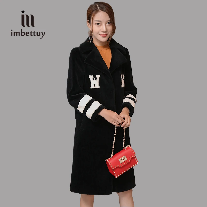 IMBETTUY Women's Fashion Casual Winter Warm Natural Genuine Real Wool Lamb Fur Coats/Jacket | Женская одежда