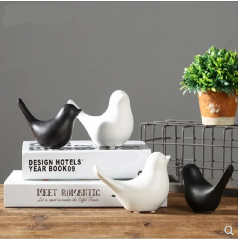 European Style Simple Ceramic Bird Small Ornaments Creative Animal European Style Simple Ceramic Bird Small Ornaments Creative Animal Home Soft Decorations Decor Craft In Figurines Miniatures From