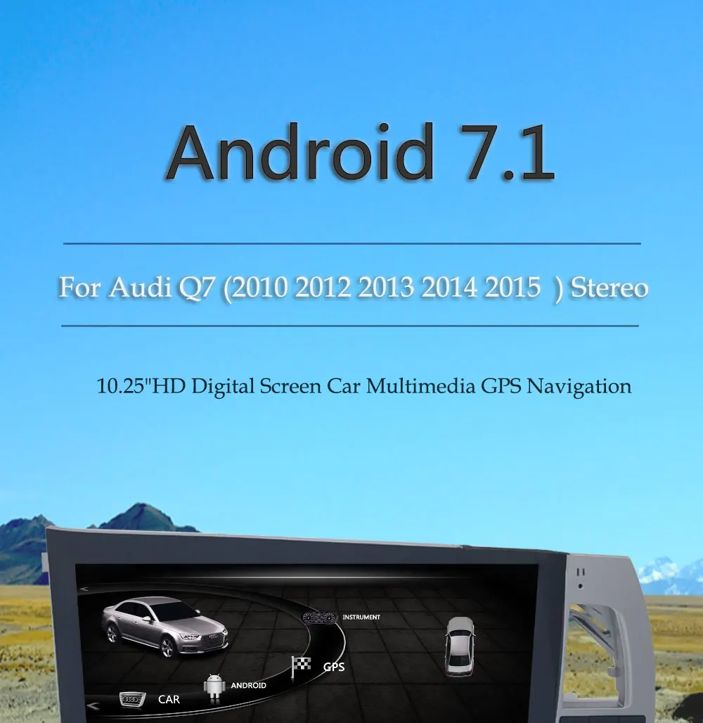 Авторадио 10,25 дюймов Android 7,1 Восьмиядерный для Audi Q7 2005- стерео Автомобильный gps навигатор Автомобильный Rradio мультимедийный плеер 2 Din