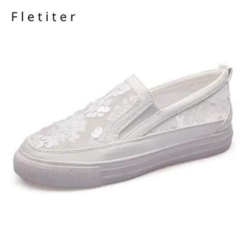 

Women flats 2019 fashion summer women shoes cutouts lace Mesh hollow breathable casual platform flat shoes woman sneakers