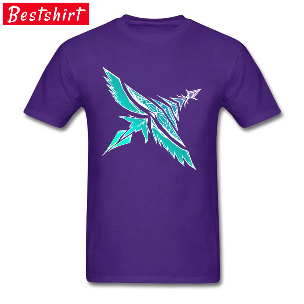 Tops T Shirt Sweatshirts Gradient Bird Pattern Thanksgiving Day Short Sleeve Cotton O Neck Men's T Shirt Europe 2018 Fashion Gradient Bird Pattern purple