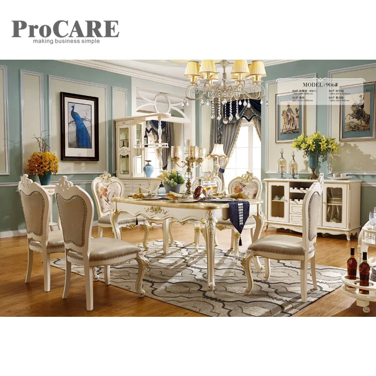 Best price fashion marble top dining table set for sale - 906