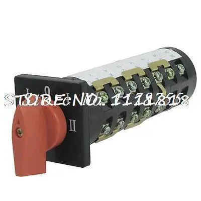 

380VAC 3KW 24 Screw Terminals 5 Position Change Over Rotary Cam Switch