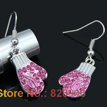 1PRS Newst рак груди, ювелирные изделия, серьги, розовая лента для борьбы с раком груди, перчатки, серьги