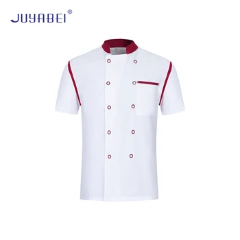 

Unisex Kitchen Restaurant Hotel Uniform Bakery Food Service Short Sleeve Breathable Double Breasted Cook Wear Chef Jacket