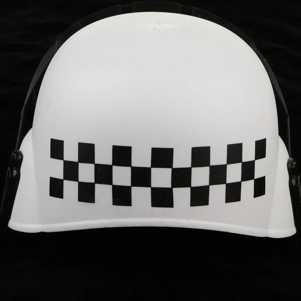 Childrens Plastic Police Costume Helmet, Cop Motorcycle Hat & Visor Child Fancy Dress Costume Pretend Role Play Game Toy
