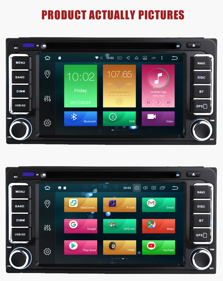 Top KANOR Octa Core RAM 4+32G 2 Din Android 8.0 Car Audio Stereo Radio DVD Player For Toyota Universal RAV4 Corolla Camry Hilux 12