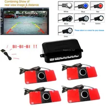 Car Video Parking Sensor Reverse Backup Assistance Radar image all in one System 16mm Flat Sensors