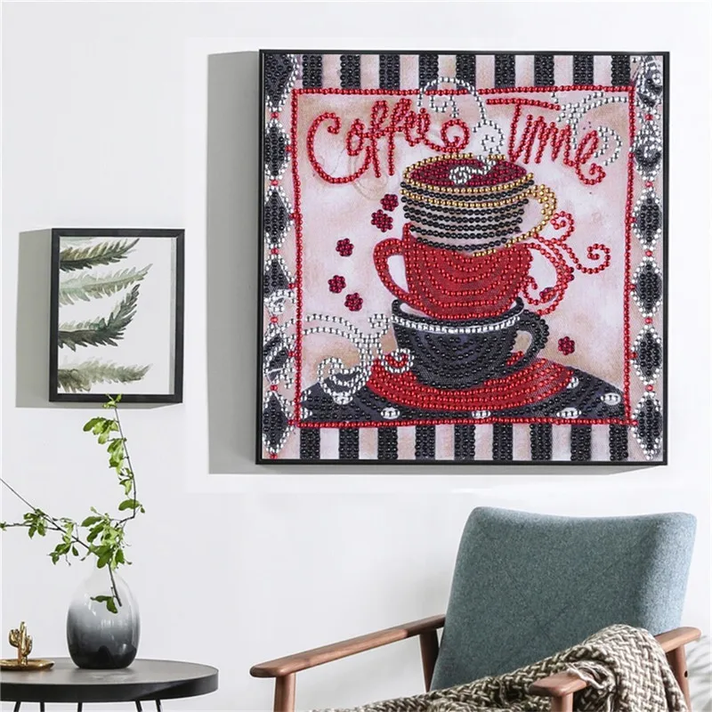 

special shaped 5D DIY Diamond Embroidery "Coffee cup" letter Diamond Painting Cross Stitch Rhinestone 5D Decor wall sticker