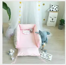 Cotton Newborn Bedding Sets Folded Pattern Baby Bumper Bed Aroundre Movable Wash Cot Sheet Crib Organizer Quilt Baby Bedding nordic baby bedding sets cartoon rabbit cotton baby bedding sets for cribs black white baby quilt case bed sheet baby bedding