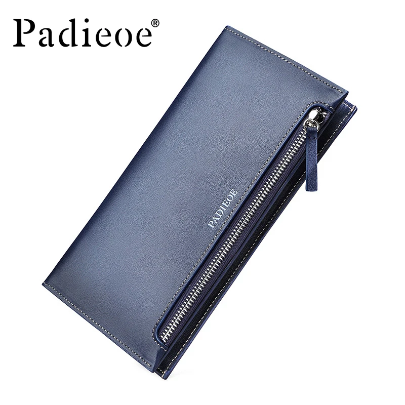 

Padieoe Brand Men Wallet Genuine Leather Clutch Credit Card Wallet High Quality Large Capacity Men's Long Wallet Free Shipping