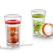 Ручная анти-ожога двухслойная стеклянная чашка с крышкой простые утренние кружки Наслаждайтесь кофе чашка для молока и чая время 350 мл SH268-125