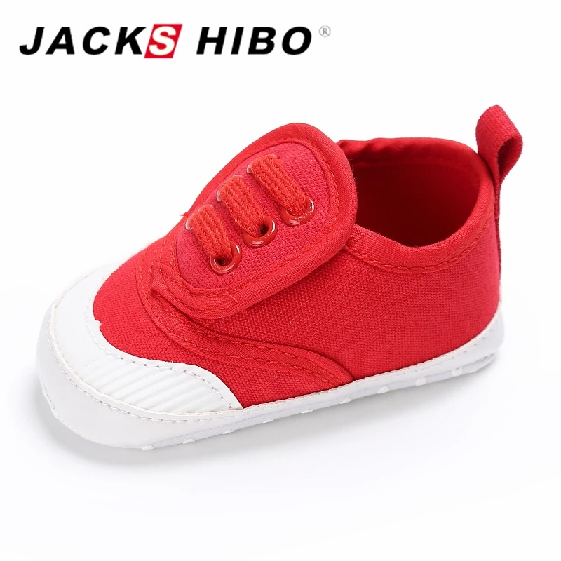 JACKSHIBO New Child First Walk Sneakers Canvas Soft Sole Anti skid
