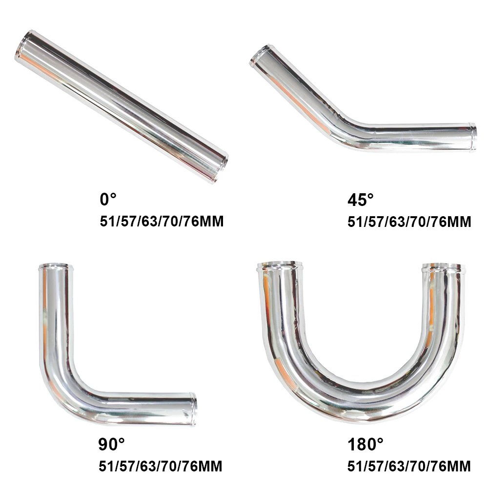 R-EP, универсальная алюминиевая трубка 51 мм, 2 дюйма, воздухозаборник холодного воздуха для гоночного автомобиля, турбо, высокая подача, 0/45/90/180 градусов, L, S