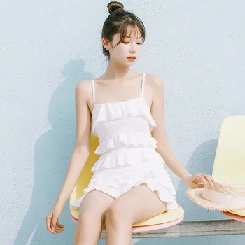 

Women One-Piece Swimsuit Beachwear Swimwear Push-Up Surf Japanese Split Skirt Solid Spandex Sierra Surfer One Piece 2019