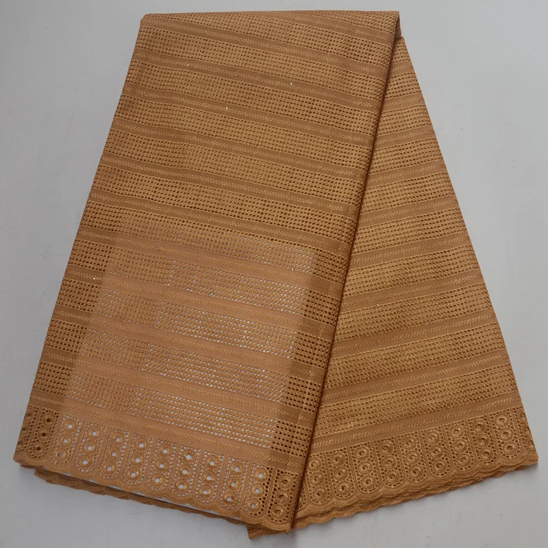 

11 colors option (5yards/pc) Elegant African cotton lace fabric in gold Swiss voile lace fabric for men and women dress CLP268
